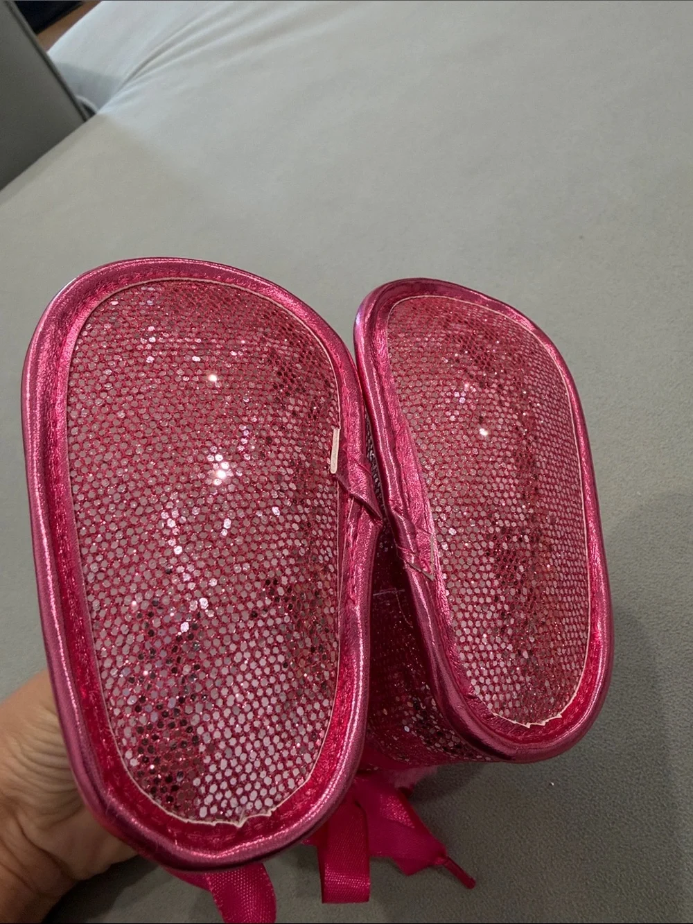 Girls Sparkling Pink Sequin Fuzzy Boots